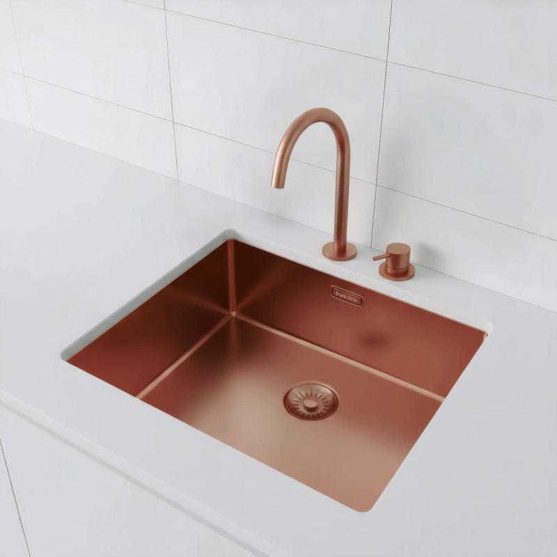 Pure.Sink Exclusivo Medené umývadlo 50x40 cm 10mm rádius podstavca, rovného stavebného dielu a nadstavby PEX5040-62