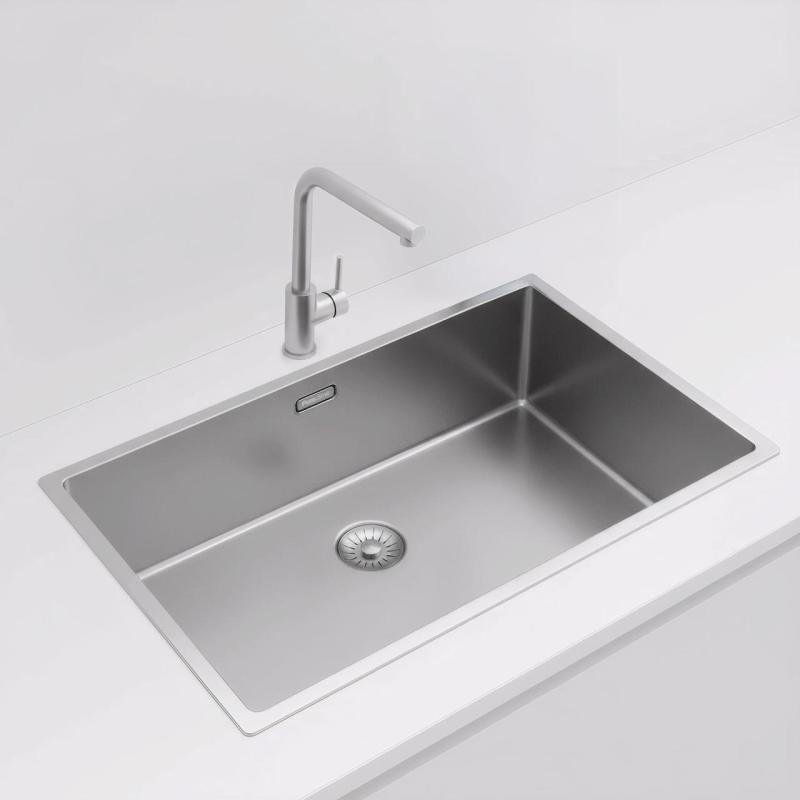 Pure.Sink Exclusivo veľký nerezový drez 70x40 cm s polomerom 10mm na podstavci, na úrovni a na povrchu PEX7040-02
