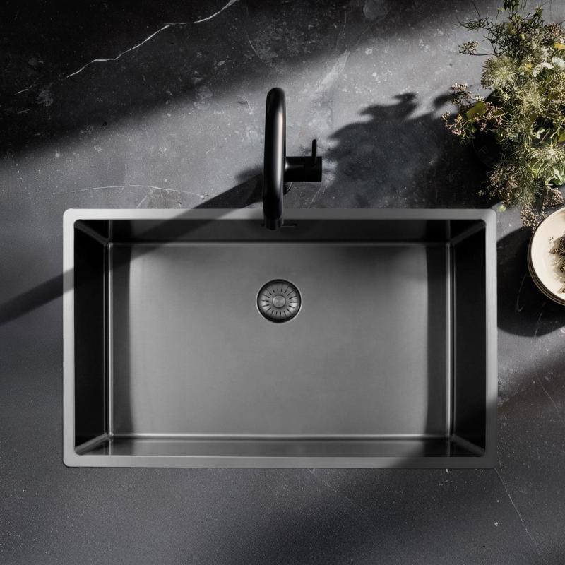 Pure.Sink Exclusivo veľký nerezový drez 70x40 cm s polomerom 10mm na podstavci, na úrovni a na povrchu PEX7040-02