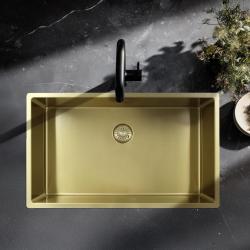 Pure.Sink Exclusivo Veľký zlatý drez 70x40 cm 10mm polomer podstavca, rovný vstavaný a nadstavbový PEX7040-60