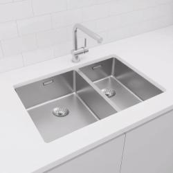 Pure.Sink Exclusivo RVS 1,5 polovicný drez 34+18 cm 10mm polomer PEX341840-02