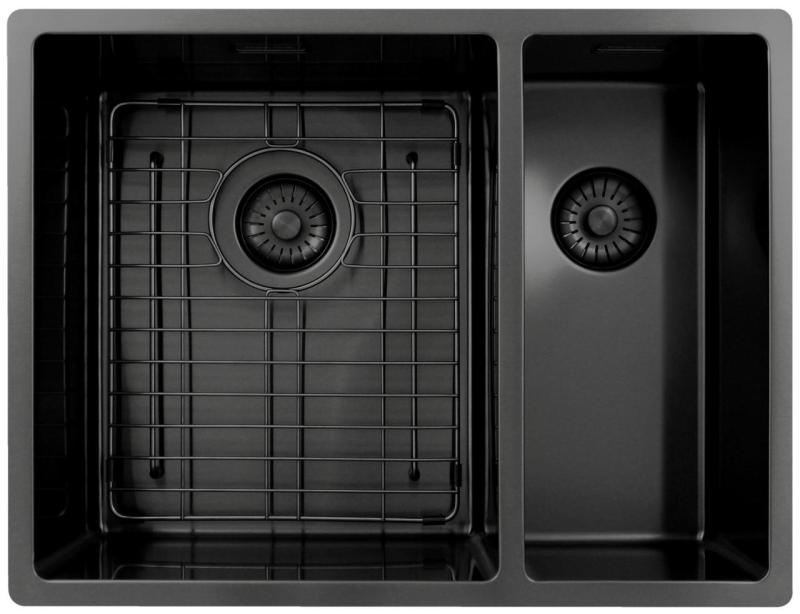 Pure.Sink Exclusivo Gun Metal 1,5 polovicný drez 34+18 cm 10mm polomer PEX341840-61