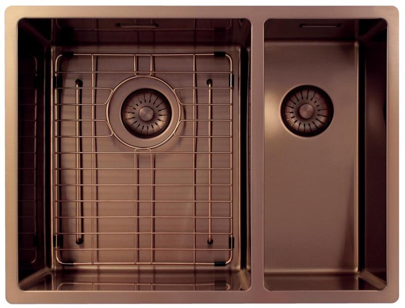 Pure.Sink Exclusivo Medený 1,5 jedno a pol drez 34+18 cm 10mm rádius PEX341840-62