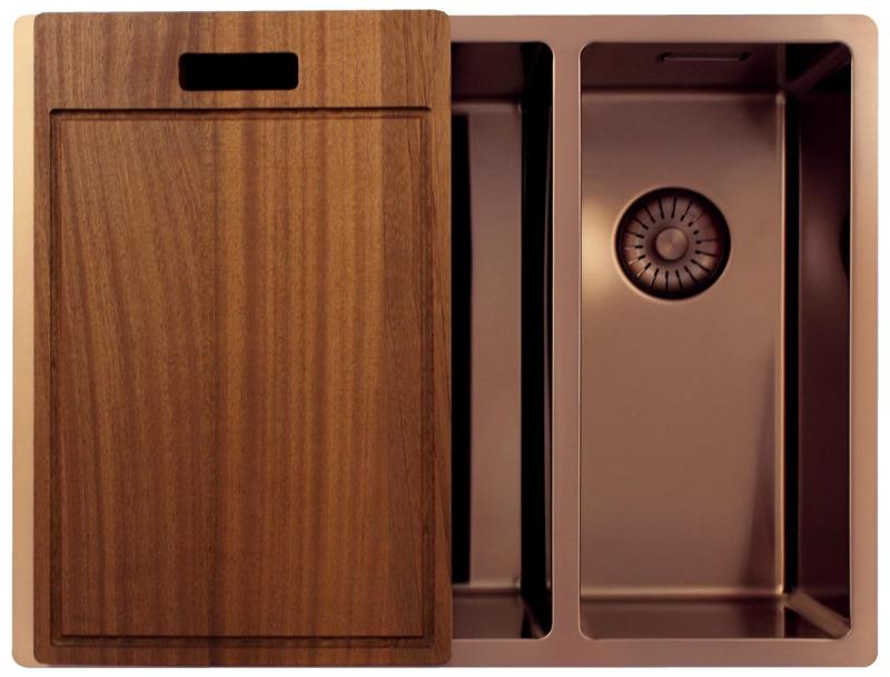 Pure.Sink Exclusivo Medený 1,5 jedno a pol drez 34+18 cm 10mm rádius PEX341840-62