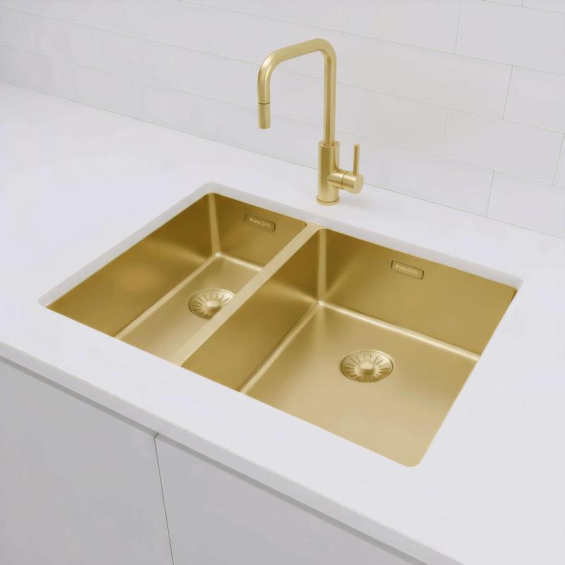 Pure.Sink Exclusivo Zlatá 1,5 polovicná umývadlo 18+34 cm 10mm polomer PEX183440-60