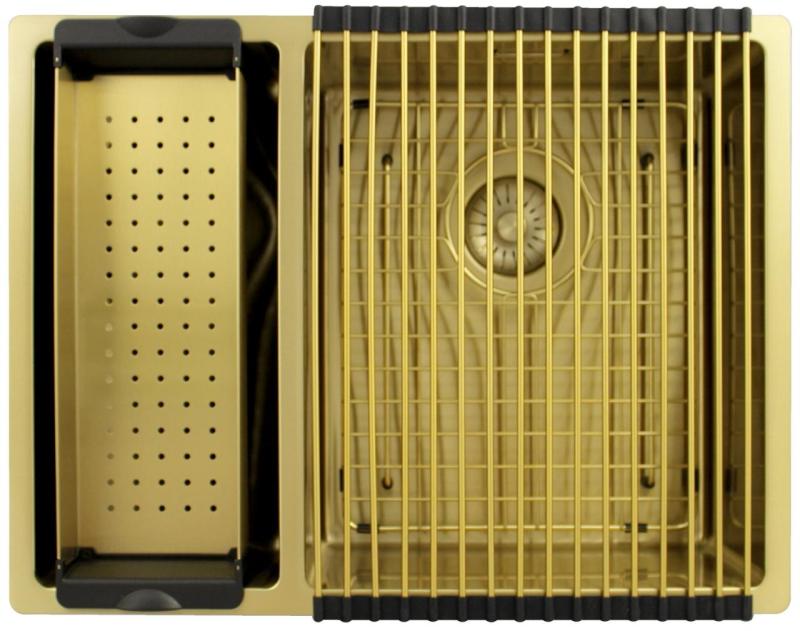 Pure.Sink Exclusivo Zlatá 1,5 polovicná umývadlo 18+34 cm 10mm polomer PEX183440-60