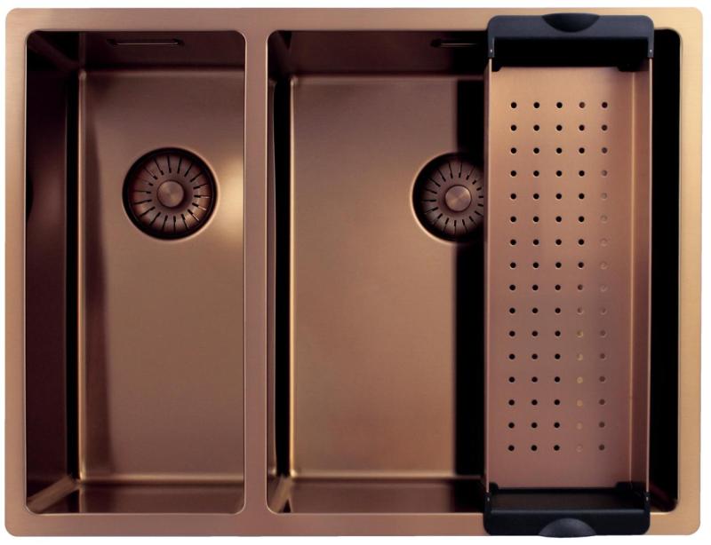 Pure.Sink Exclusivo Medený 1,5 jedno a pol drez 18+34cm 10mm rádius PEX183440-62