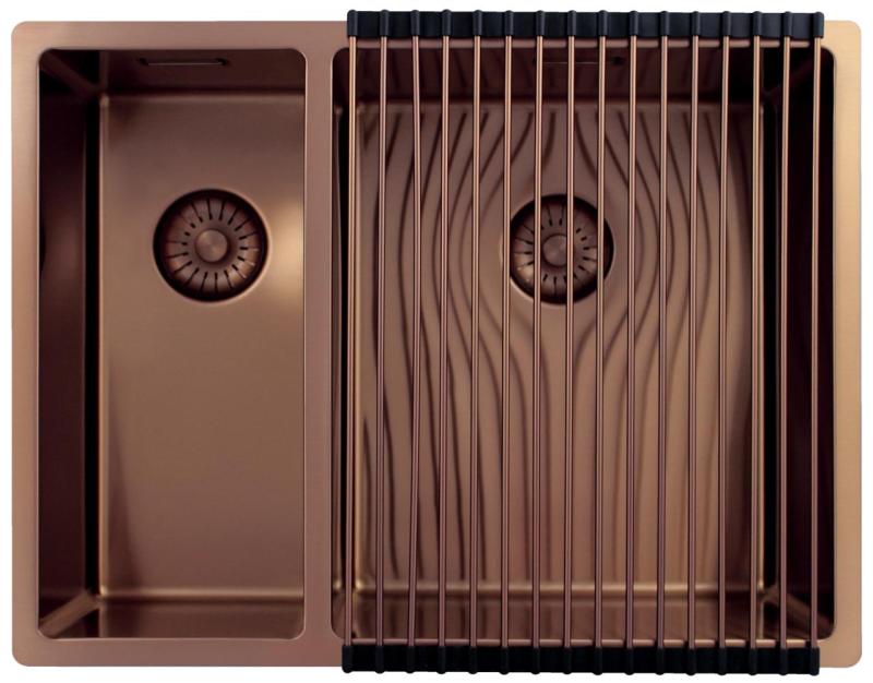 Pure.Sink Exclusivo Medený 1,5 jedno a pol drez 18+34cm 10mm rádius PEX183440-62