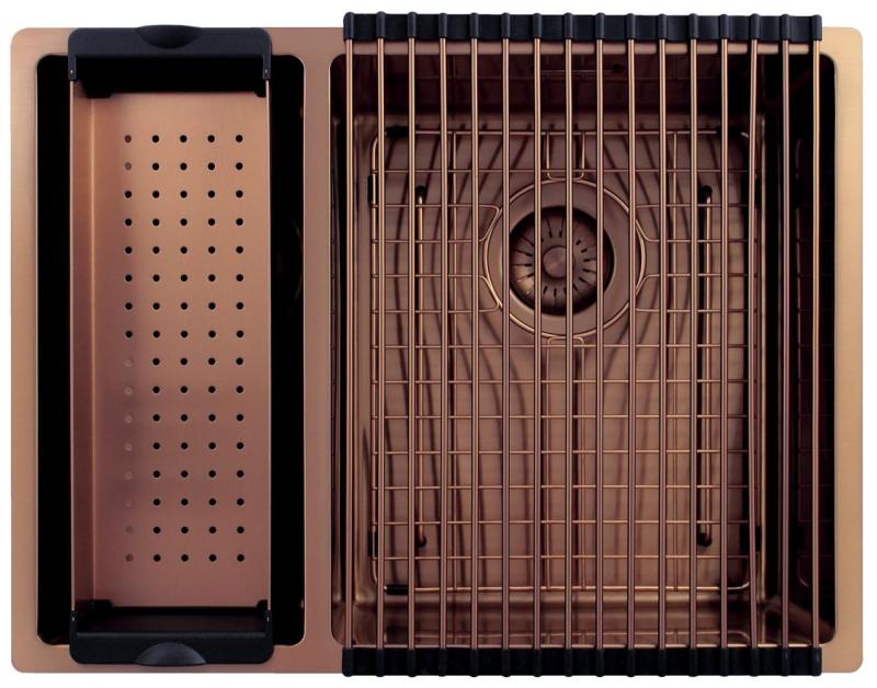 Pure.Sink Exclusivo Medený 1,5 jedno a pol drez 18+34cm 10mm rádius PEX183440-62