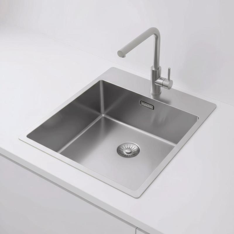 Pure.Sink Exclusivo RVS drez 44x52 cm Tapwing s otvorom pre kohútik 10mm polomer PEX4040T-02