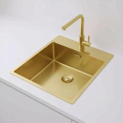 Pure.Sink Exclusivo Zlatý drez 44x52 cm Tapwing s otvorom pre kohútik 10mm polomer PEX4040T-60