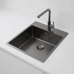 Pure.Sink Exclusivo Gun Metal umývadlo 44x52 cm Tapwing s dierou pre kohútik 10mm polomer PEX4040T-61