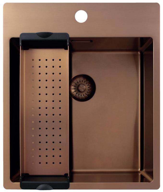 Pure.Sink Exclusivo Medené umývadlo 44x52 cm Tapwing s dierou pre kohútik 10mm rádius PEX4040T-62