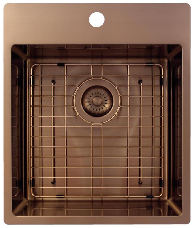 Pure.Sink Exclusivo Medené umývadlo 44x52 cm Tapwing s dierou pre kohútik 10mm rádius PEX4040T-62