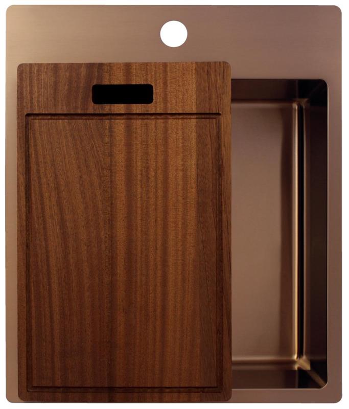 Pure.Sink Exclusivo Medené umývadlo 44x52 cm Tapwing s dierou pre kohútik 10mm rádius PEX4040T-62