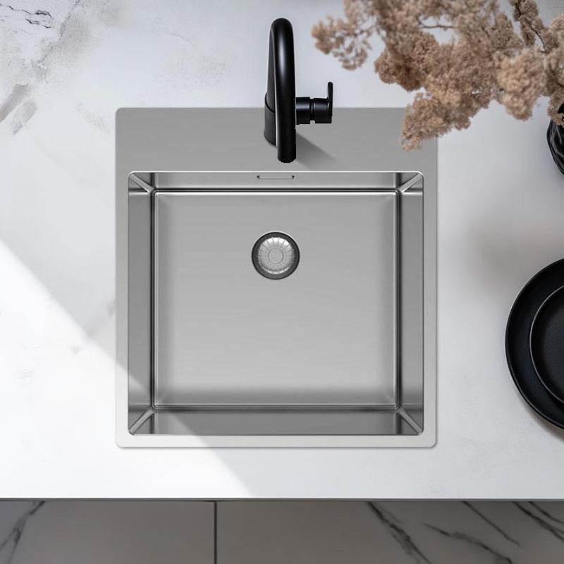 Pure.Sink Exclusivo RVS drez 49x52 cm Tapwing s otvorom pre kohútik 10mm rádius PEX4540T-02