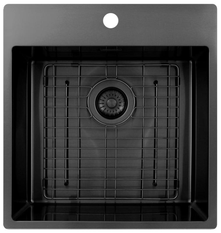 Pure.Sink Exclusivo Gun Metal umývadlo 49x52 cm Tapwing s dierou pre kohútik 10mm polomer PEX4540T-61