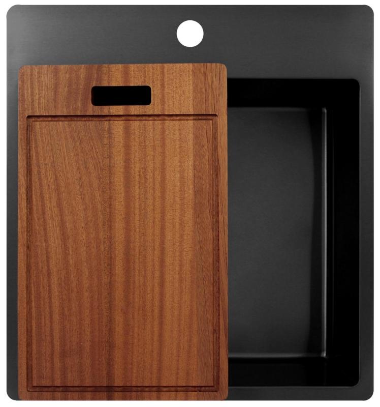 Pure.Sink Exclusivo Gun Metal umývadlo 49x52 cm Tapwing s dierou pre kohútik 10mm polomer PEX4540T-61