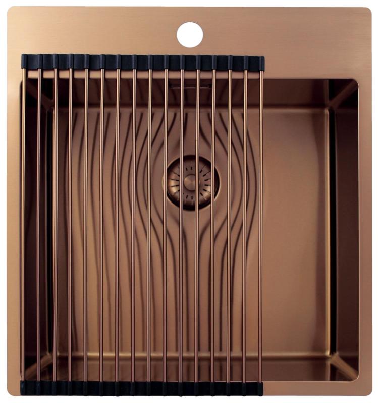 Pure.Sink Exclusivo Medené umývadlo 49x52 cm Tapwing s otvorom pre kohútik 10mm rádius PEX4540T-62