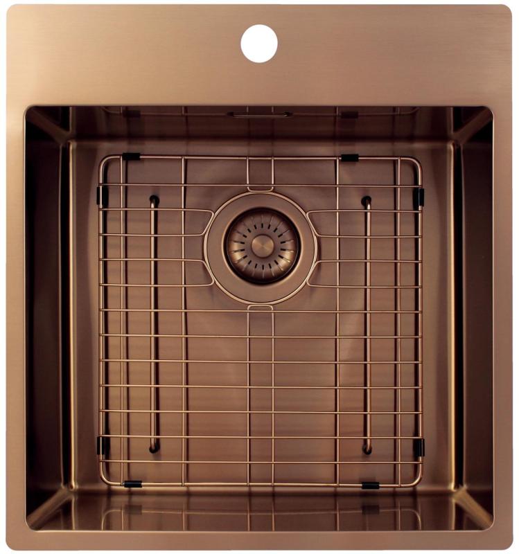 Pure.Sink Exclusivo Medené umývadlo 49x52 cm Tapwing s otvorom pre kohútik 10mm rádius PEX4540T-62