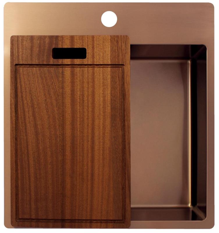 Pure.Sink Exclusivo Medené umývadlo 49x52 cm Tapwing s otvorom pre kohútik 10mm rádius PEX4540T-62