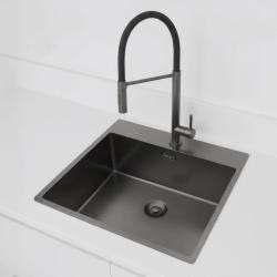 Pure.Sink Exclusivo Gun Metal umývadlo 54x52 cm Tapwing s dierou pre kohútik 10mm rádius PEX5040T-61