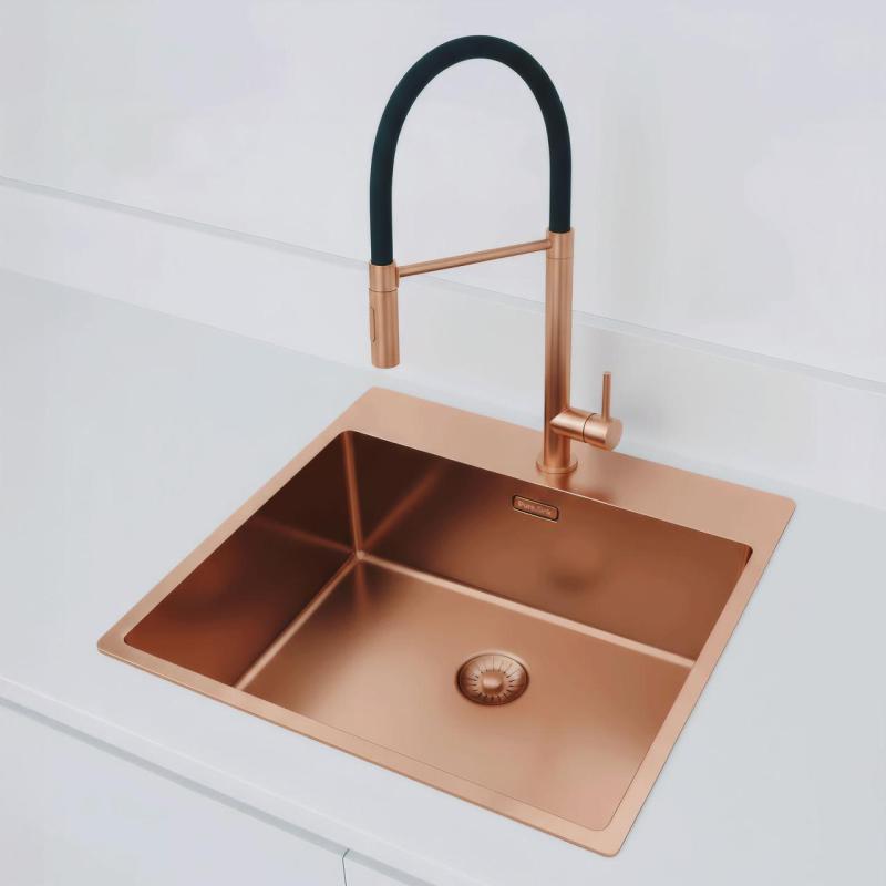 Pure.Sink Exclusivo Medené umývadlo 54x52 cm Tapwing s otvorom pre kohútik 10mm polomer PEX5040T-62