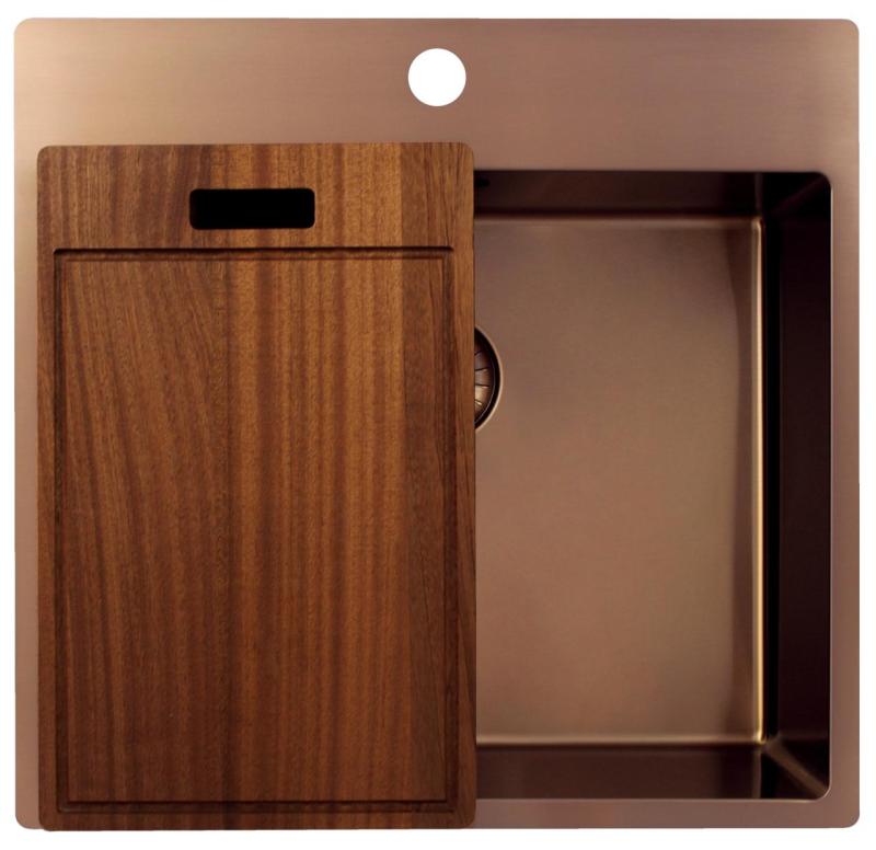 Pure.Sink Exclusivo Medené umývadlo 54x52 cm Tapwing s otvorom pre kohútik 10mm polomer PEX5040T-62