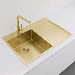 Pure.Sink Exclusivo Zlatý drez s odkvapkávacou časťou 78x52 cm Kohútik vľavo PEX4078LT-60