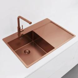 Pure.Sink Exclusivo Medené umývadlo s odkvapkávačom 78x52 cm Tapwing vľavo PEX4078LT-62