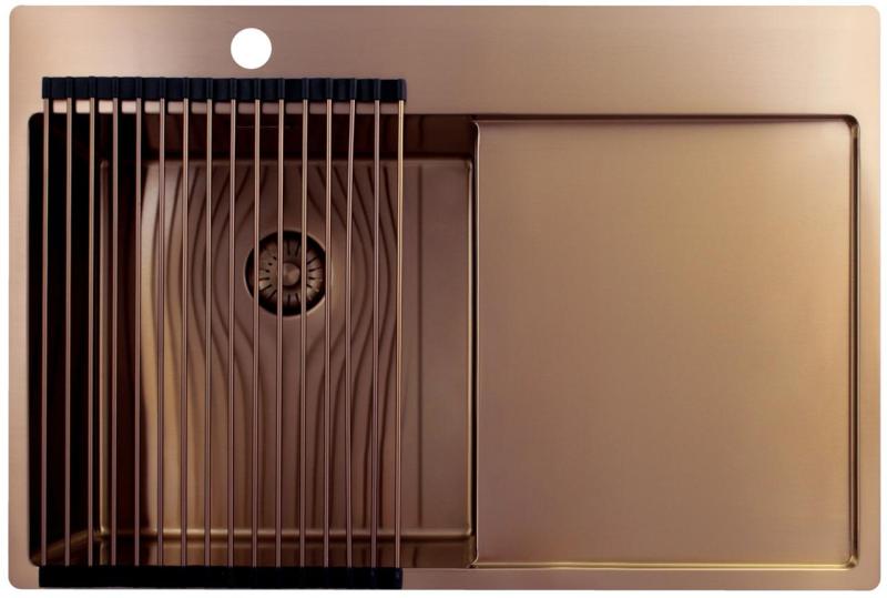 Pure.Sink Exclusivo Medené umývadlo s odkvapkávačom 78x52 cm Tapwing vľavo PEX4078LT-62