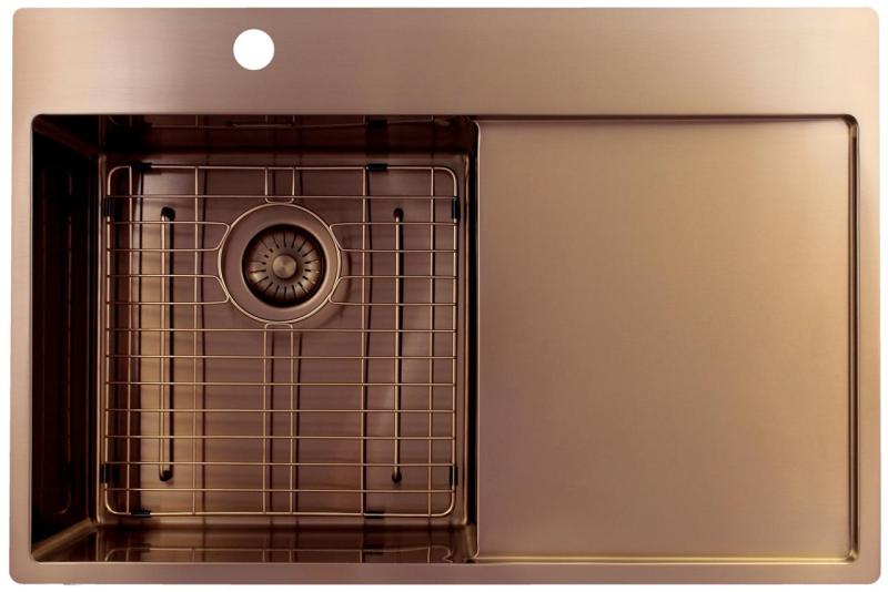 Pure.Sink Exclusivo Medené umývadlo s odkvapkávačom 78x52 cm Tapwing vľavo PEX4078LT-62