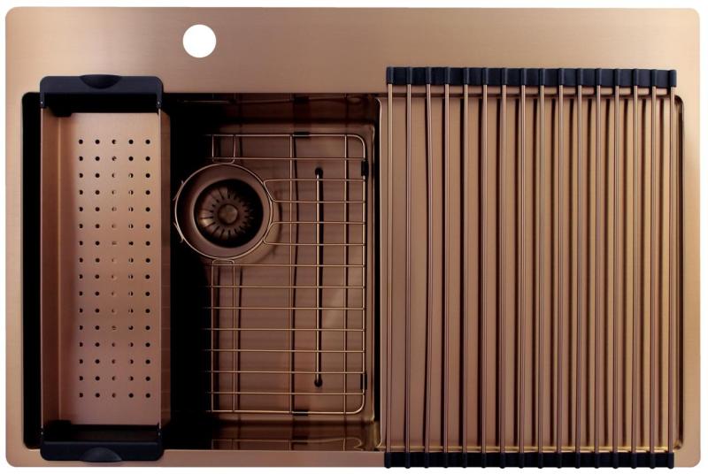 Pure.Sink Exclusivo Medené umývadlo s odkvapkávačom 78x52 cm Tapwing vľavo PEX4078LT-62