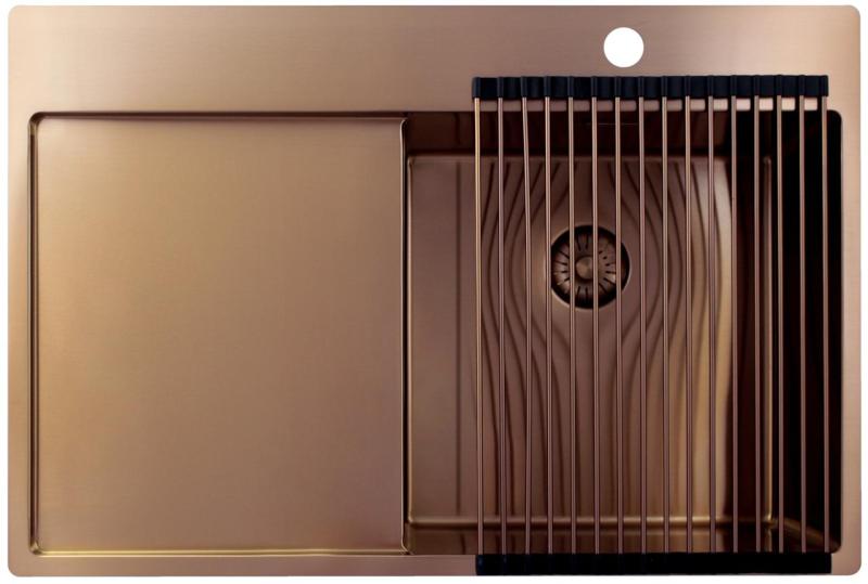 Pure.Sink Exclusivo Medené umývadlo s odkvapkávacou časťou 78x52 cm Tapwing vpravo PEX4078RT-62