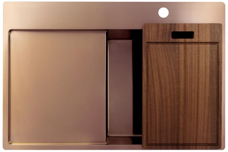 Pure.Sink Exclusivo Medené umývadlo s odkvapkávacou časťou 78x52 cm Tapwing vpravo PEX4078RT-62