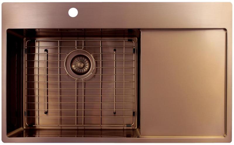 Pure.Sink Exclusivo Medené umývadlo s odčerpadlovacou časťou 86x52 cm Tapwing vľavo PEX5086LT-62