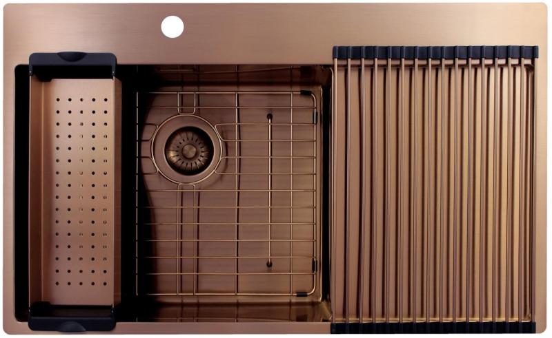 Pure.Sink Exclusivo Medené umývadlo s odčerpadlovacou časťou 86x52 cm Tapwing vľavo PEX5086LT-62