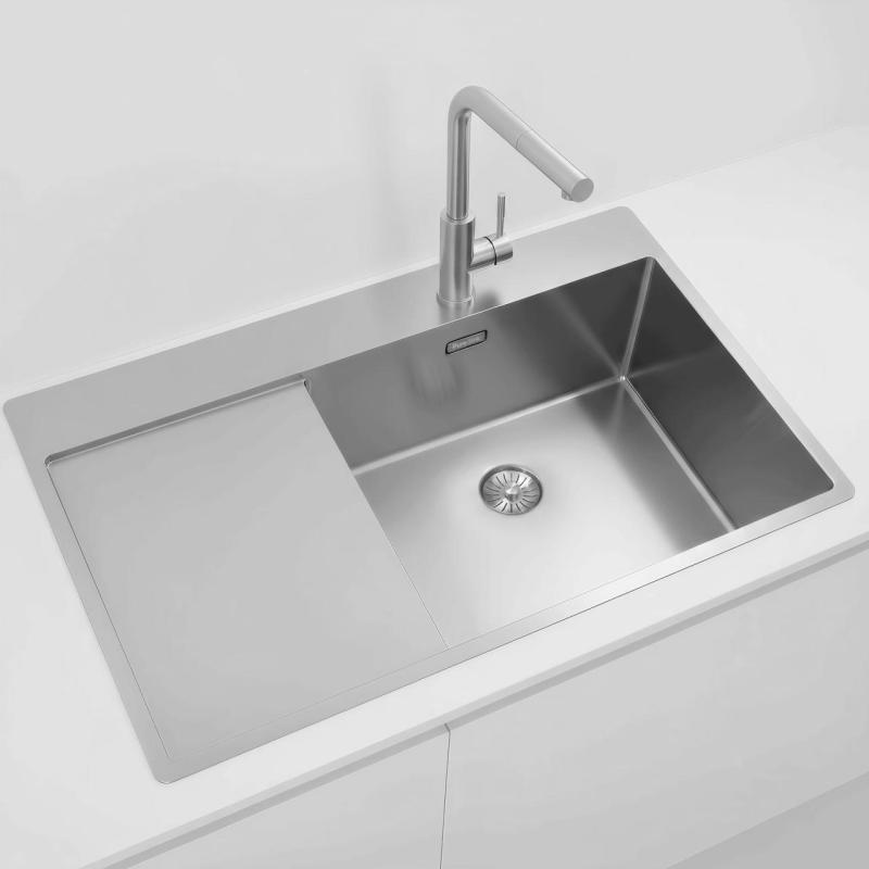 Pure.Sink Exclusivo RVS drez s odčerpadlovou časťou 86x52 cm Tapwing vpravo PEX5086RT-02