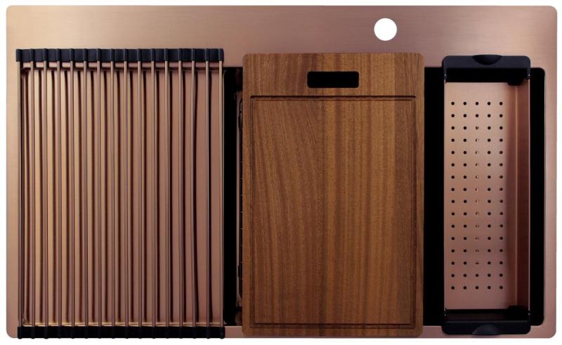 Pure.Sink Exclusivo Medené umývadlo s odčerpávacou časťou 86x52 cm Tapwing vpravo PEX5086RT-62