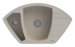 Graniteland Monte Granitová béžová rohová umývadlo na montáž 901x538mm s RVS zátkou 1208971414
