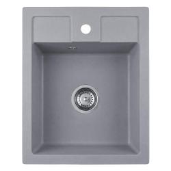 Graniteland Prest Granite Gray Sink Tapwing with Faucet Hole Mount 400x500mm with Stainless Steel Plug 1208971425