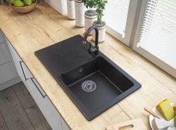 Graniteland Liri Granitový Arduin tvrdý kameň vzhľad umývadlo s odčerpadlovacou časťou 765x448 mm 1208971437