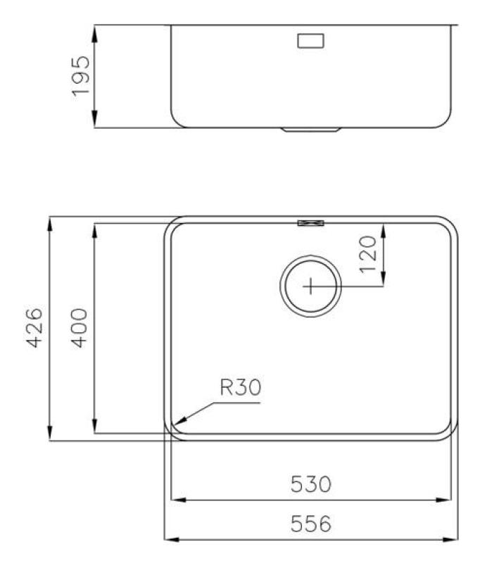 Foster Nerezový Drez 53 x 40 cm Vstavaný 1208971523