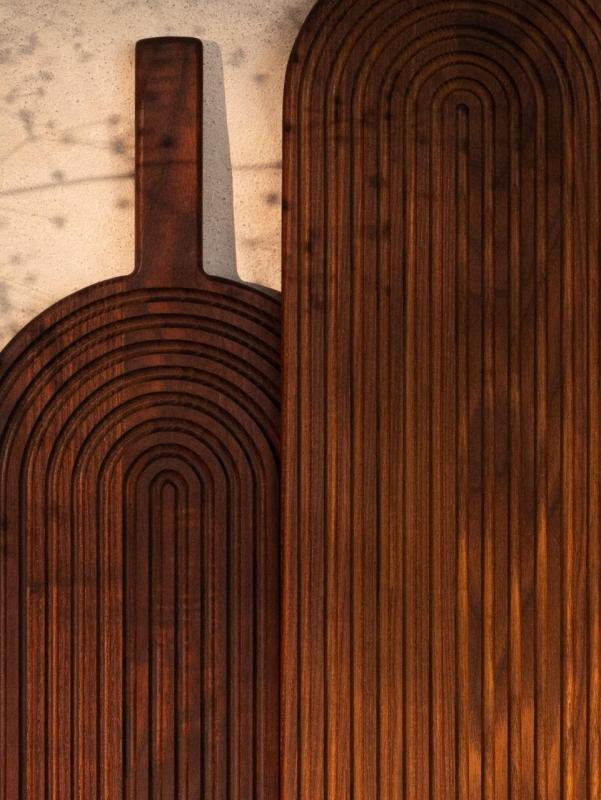 Woodsea Rainbow Ash L - Dúhová doska na krájanie a servírovanie z jaseňového dreva 63x15 cm 1208971564