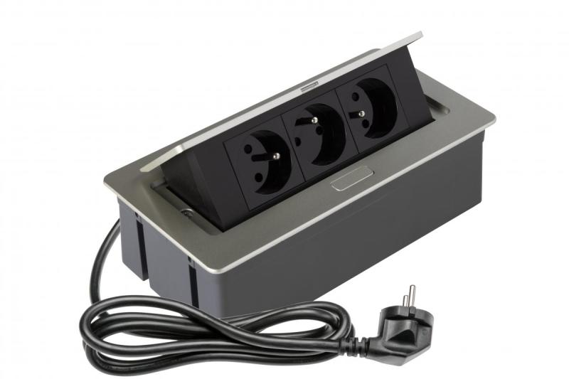 SOFT výsuvná elektrická zásuvka, napájací kábel 1,5 m