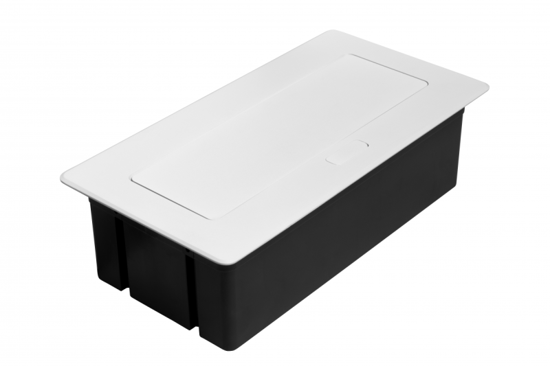 Nábytková zásuvka MULTISOFT, 2xSHUKO, USB A+C, RJ45, kábel 1,5 m, biela