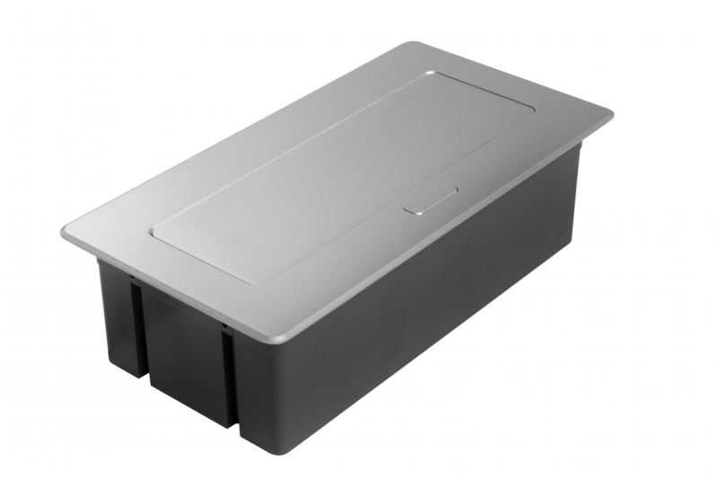 Nábytková zásuvka MULTISOFT, 2xSHUKO, USB A+C, RJ45, kábel 1.5 m, hliník