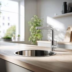 Pure.Sink Rondo RVS Kruhový drez na rovnú montáž, podmontáž a nadstavbu 38 cm PRN38-02