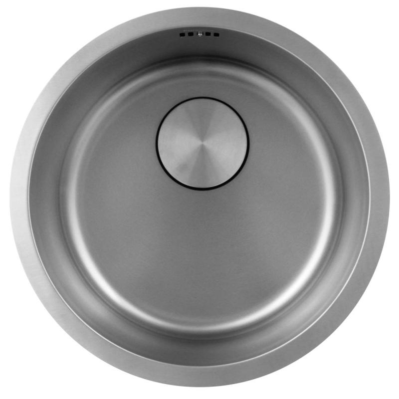 Pure.Sink Rondo RVS Kruhový drez na rovnú montáž, podmontáž a nadstavbu 38 cm PRN38-02