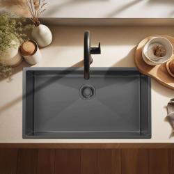 Pure.Sink Luxion Veľký umývadlový drez z gun metal 74x40 cm podstavný, zapustený a nadstavbový PLX7440-61